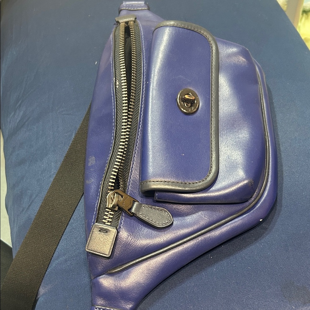Coach leather Blue Fanny Pack